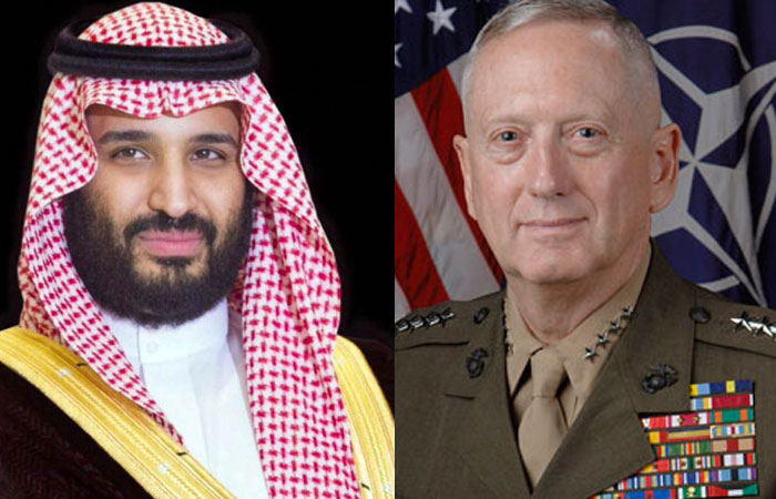 US defense secretary talks security with Saudi deputy crown prince