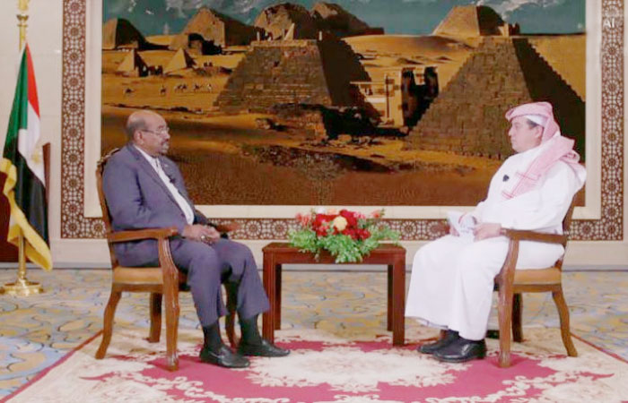 Sudanese President Omar Al-Bashir in conversation with Al Arabiya’s General Manager Turki Aldakhil.