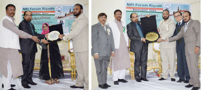 NRIF felicitates Mrs. Zeenat Jafri, Abdulrahman Saleem for awards