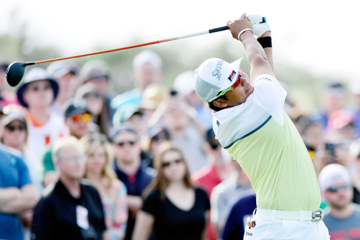 Hideki Matsuyama of Japan plays his tee shot on the 18th hole during the final round of the Waste Management Phoenix Open at TPC Scottsdale on Sundayin Scottsdale, Arizona. — AFP