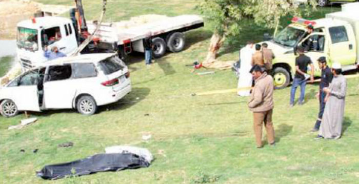 The body of one of the victims. — Okaz photos