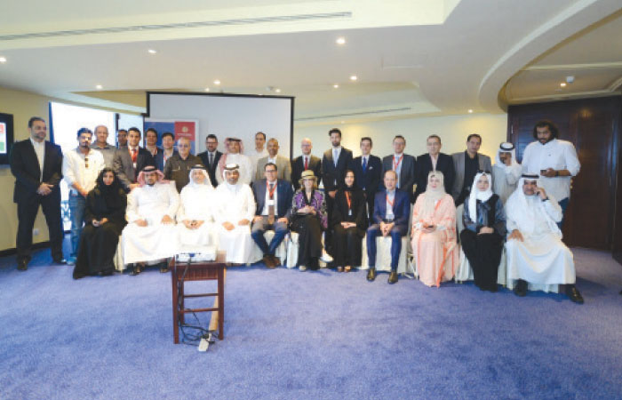 Switzerland Tourism delegation in a group photo with local journalists during a press conference at Jeddah Rosewood Hotel on Sunday