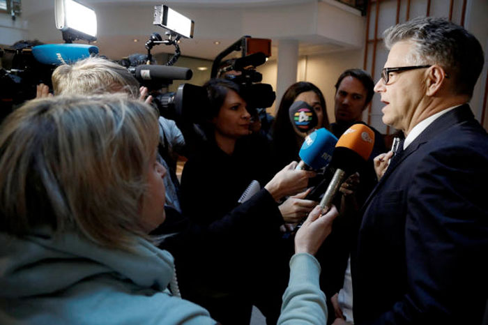 Norwegian mass killer Anders Behring Breivik's lawyer Oystein Storrvik speaks to the press in Oslo, Norway. — Reuters