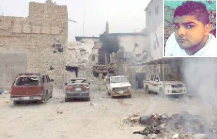 The scene of shootout in Al-Awamiya. (Inset) Wanted terror suspect Waleed Talal Al-Areedh. — SPA