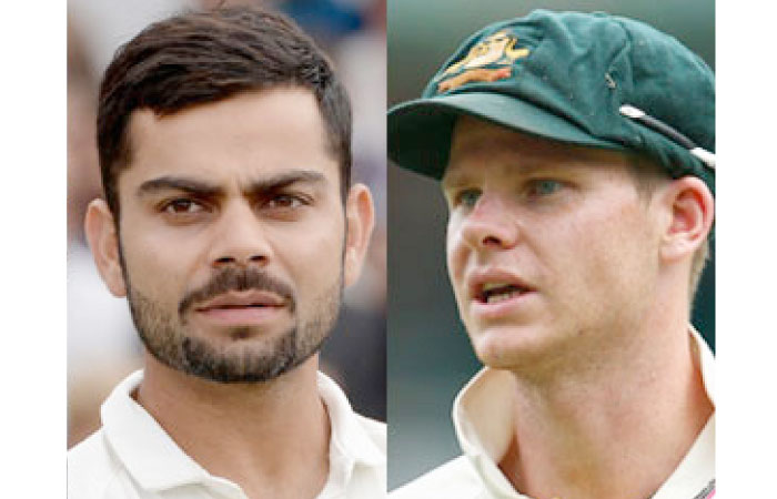 Virat Kohli (L) and Steve Smith