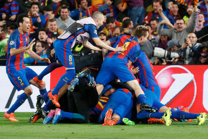 football match against Paris Saint-Germain at the Nou Camp Stadium in Barcelona Wednesday — AFP