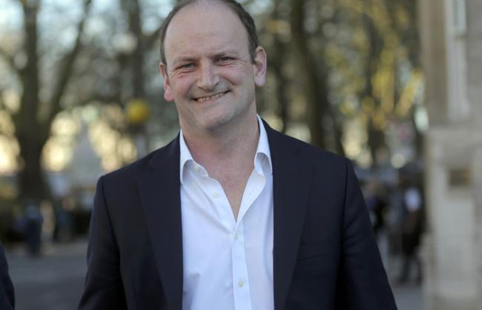 United Kingdom Independence Party (UKIP) MP Douglas Carswell leaves a television studio in central London, Britain, on Saturday. — Reuters