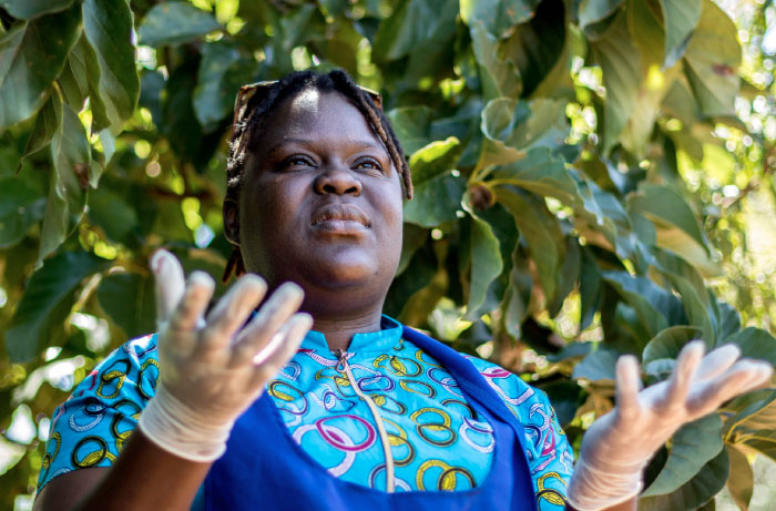 Zimbabwean civil rights activist Linda Masarira performs community service at a clinic in Marlborough in Harare following her conviction last week. — AFP