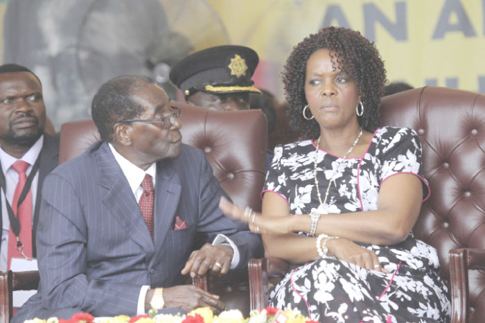 Zimbabwean President Robert Mugabe and his wife Grace are seen during his birthday celebrations in Masvingo in this Feb, 27, 2016 file photo. — AP