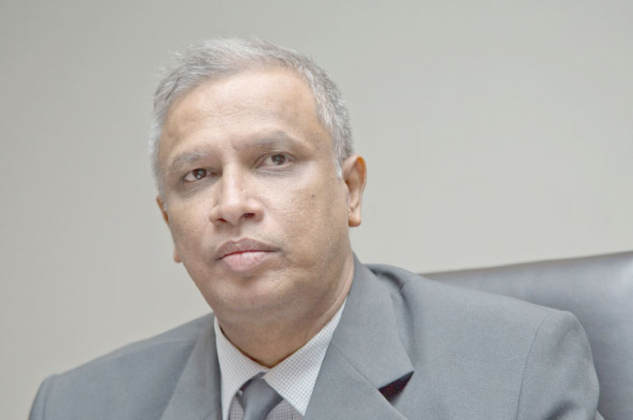 Mathiaparanan Abraham Sumanthiran, a lawmaker from the Tamil National Alliance listens to a question during a meeting with a group of journalists in Colombo, Sri Lanka, on Tuesday. — AP