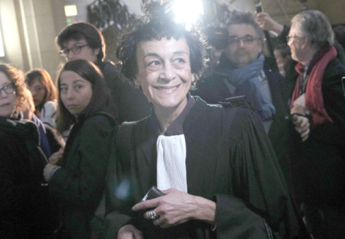 Carlos the Jackal’s lawyer Isabelle Coutant-Peyre, arrives at the Paris court, France, on Monday. — AP