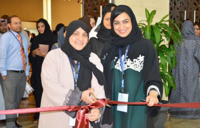 President of Effat Universy Haifa Jamal Al-Lail inaugurates the 16th annual career day at the university. — SG photos