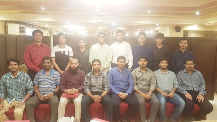 Twelfth standard students of the Novel Intl School held a felicitation ceremony for their teachers  recently: The teachers: Gireesh P.P; Shafeeque Pullikal; Imdadullah; Mohammed Mubarak; Savaad; Tijo Thomas; Balaand Ajim Salim. The students: Omair Uddin; Adnan Asrar; Altaf Hussain; Salman Safar; Maaz Peerzada; Aatif Shameer; Khateeb Ahmed and Abdullah Bin Mahfooz. — Courtesy photo