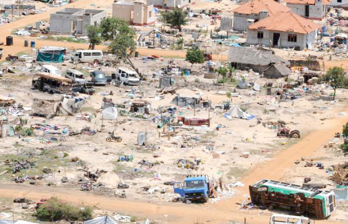 A general view of the abandoned conflict zone where Tamil Tiger separatists made their last stand before their defeat by the Sri Lankan army in northeastern Sri Lanka is seen in this May 23, 2009 file photo. — AFP