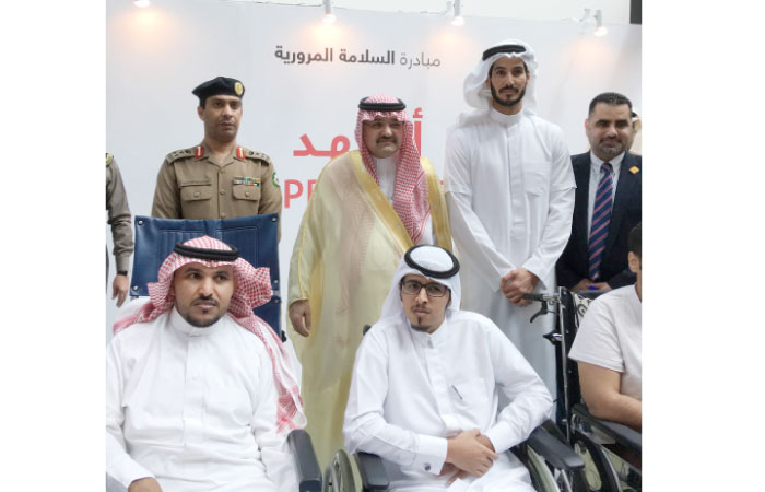Jeddah Governor Prince Mishal Bin Majed visits some of the motorists who became permanent disabled in road accidents. — SG photo by Irfan Mohammed