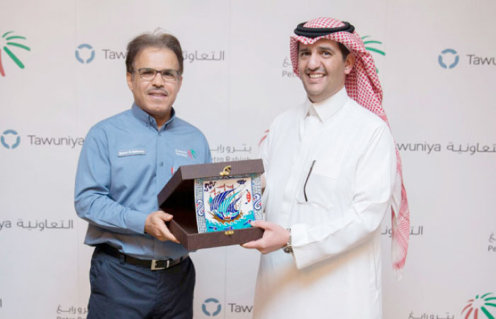 Petro Rabigh CEO Nasser Al-Mahasher and Tawuniya CEO Raeed Al-Tamimi
