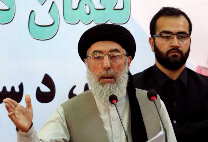 Afghan warlord Gulbuddin Hekmatyar speaks to supporters in Laghman province, Afghanistan, on Saturday. — Reuters