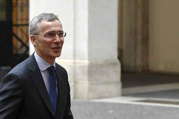 NATO secretary general Jens Stoltenberg arrives for a meeting with the Italian prime minister at Palazzo Chigi in Rome in this April 27, 2017 file photo. — AFP