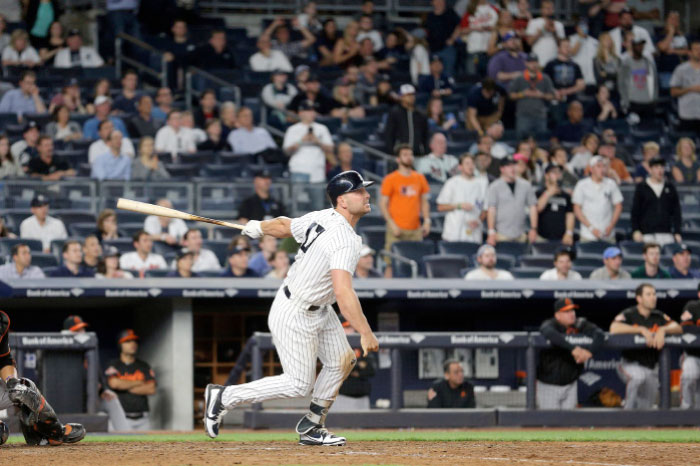 New York Yankees’ left fielder Matt Holliday hits a game-winning three-run home run against the Baltimore Orioles during their MLB game at Yankee Stadium in Bronx, New York, Friday. — Reuters