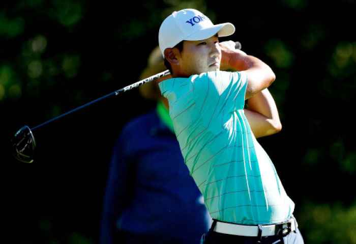 Sung Kang of South Korea plays his tee shot on the second hole during the second round of the Shell Houston Open in Humble, Texas, Friday. — AFP