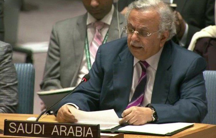 Abdullah Al-Muallami, Saudi Arabia’s Permanent Representative to the United Nations, addressing the UN Security Council session on Wednesday. — SPA