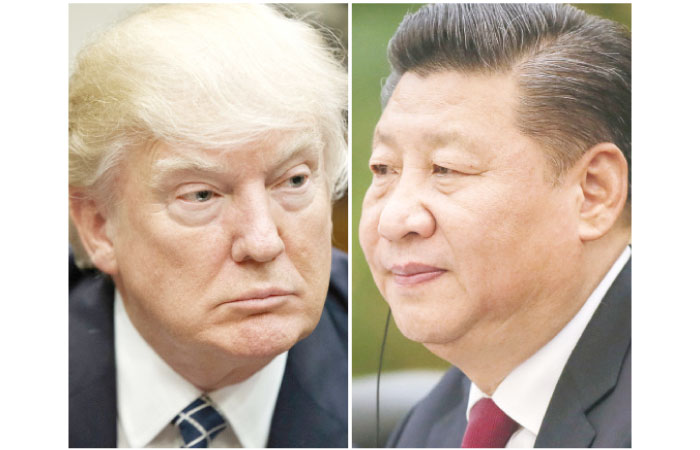 This combination of file photos shows US President Donald Trump in Washington, left, and Chinese President Xi Jinping in Beijing. Trump is suggesting ahead of his two-day meeting with Xi that with or without Beijing’s help, he can ‘totally’ handle North Korea. — AP