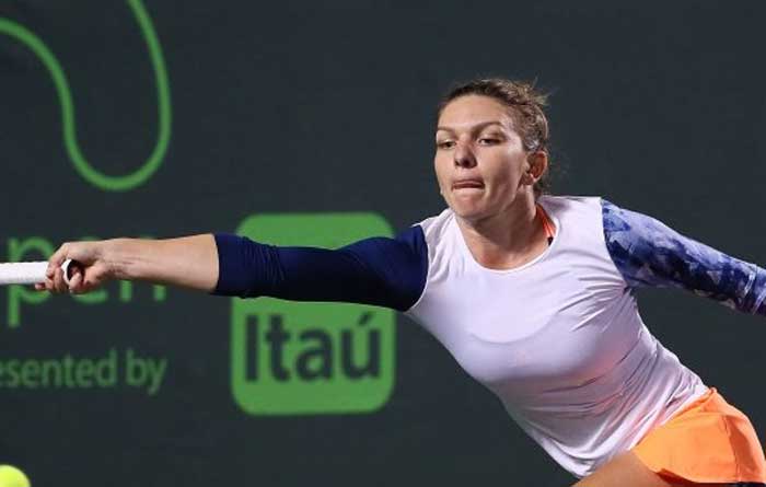 Simona Halep of Romania, seen returning a shot, in this file photo