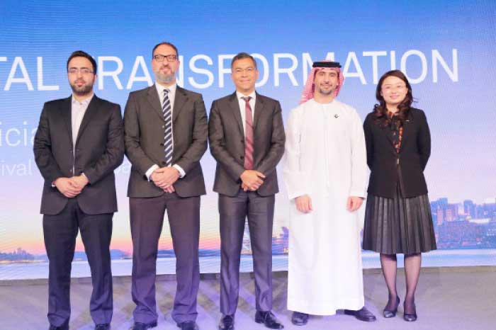 Huawei OpenLab team at the announcement of its operations in Dubai. — Courtesy photo