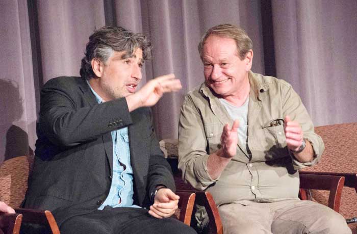 Directors Alexandre Amiel (left) and Philippe Lioret attend a panel discussion at the Colcoa French Film Festival  in Los Angeles, California, this week. — AFP