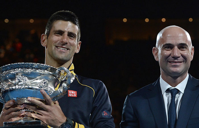 Novak Djokovic and Andre Agassi