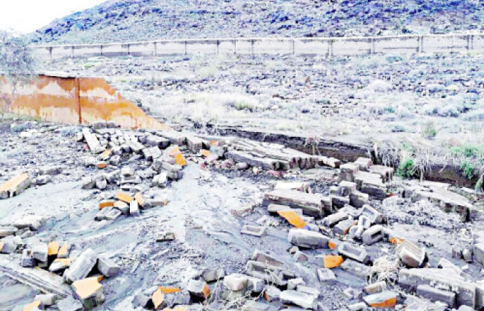 The floods washed away the historic Halimah Al-Saadiyah Mosque at Al-Thuabah village in Taif. — Okaz photo