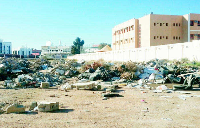 This pile of waste outside a campus of Taif University remained untouched for the past four months. — Okaz photo