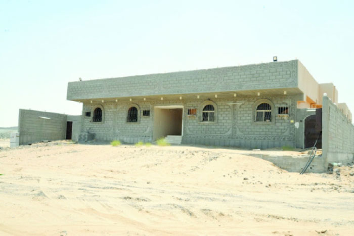 A dream house being completed in the fourth district in the Crown Prince housing scheme in Makkah. — Okaz photo