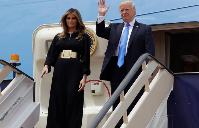 Melania Trump dons Arabic-inspired outfit on arrival to Riyadh