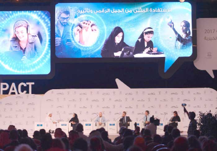 Panelists at the UNESCO NGO Global Forum hosted by the Muhammad Bin Salman Foundation (MiSK) in Riyadh on Wednesday. — SPA