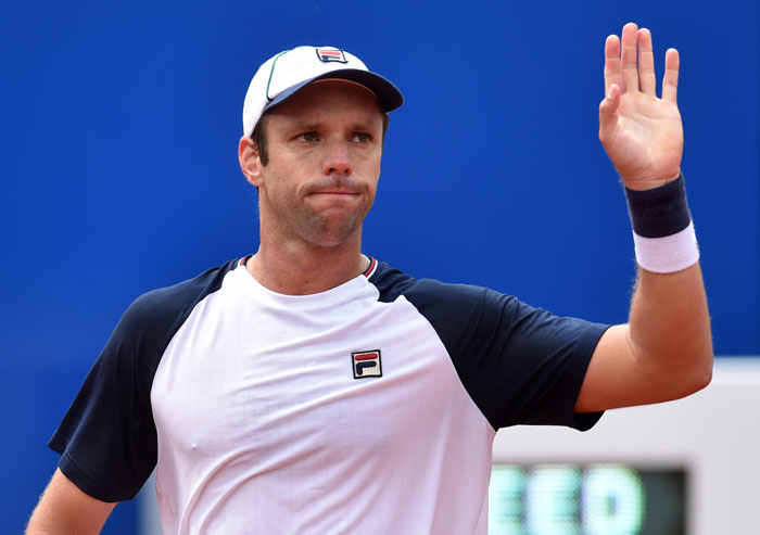 Argentina’s Horacio Zeballos reacts during his match against Germany's Philipp Kohlschreiber at the ATP BMW Open in Munich Thursday. — AFP