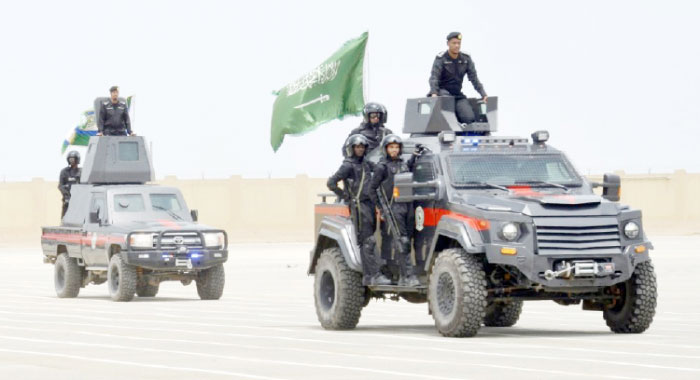 Graduation ceremony of the special force after officers attended a training course to combat terrorism and rapid intervention in Jeddah. — Okaz photo