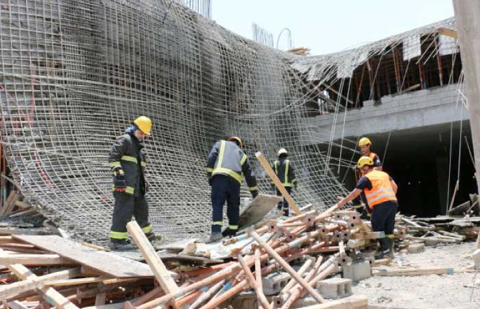 Roof collapse injures four workers