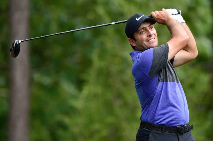Francesco Molinari of Italy plays a shot during round one of the Wells Fargo Championship at Eagle Point Golf Club in Wilmington, North Carolina, Thursday. — AFP