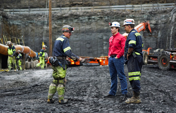 In this file photo, Corsa CEO George Dethlefsen in red speaks to workers at a new Corsa coal mine in Friedens, Pa. The world’s biggest coal users — China, the United States and India — have boosted coal mining in 2017. — AP