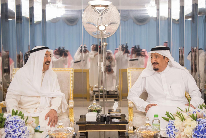 Custodian of the Two Holy Mosques King Salman holds talks with Emir of Kuwait Sheikh Sabah Al-Ahmad Al-Jaber Al-Sabah at Al-Salam Palace in Jeddah on Tuesday. -SPA