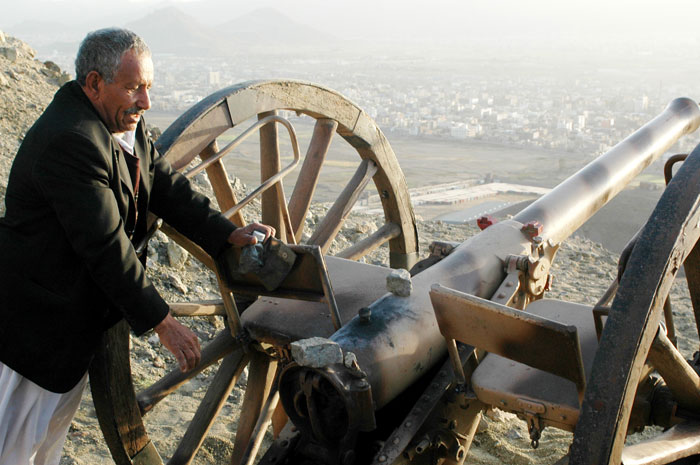 Nuqm Cannon is one of the ancient cannons in Yemen. — Reuters