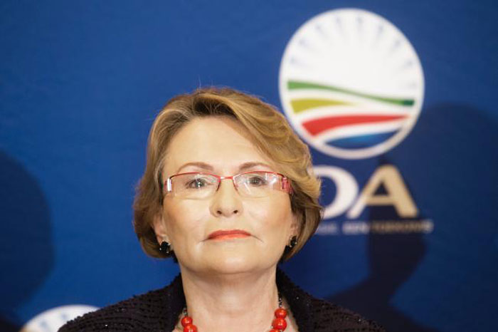 This Feb. 3, 2014 file photo shows the leader of South Africa’s opposition Democratic Alliance political party Helen ZIlle attending a press conference in Johannesburg. — AFP