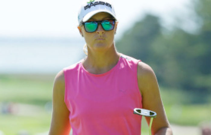 Anna Nordqvist of Sweden walks off the green after making birdie on the 18th hole during the first round of the ShopRite LPGA Classic in Galloway, New Jersey, Friday. —AFP