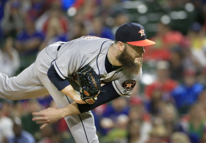 Dallas Keuchel of the Houston Astros delivers against the Texas Rangers during their MLB game in Arlington on June 2, 2017 in Arlington, Texas, Friday. — AFP