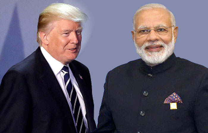 A combo photo of US president Donald Trump and Indian Prime Minister Narendra Modi.