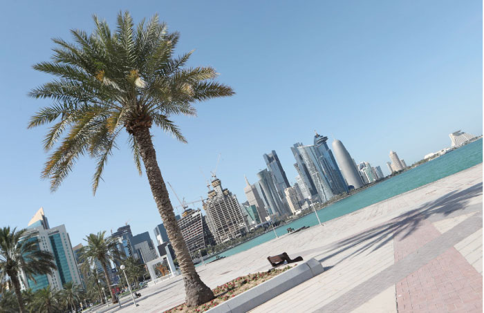 A general view taken on Monday shows the corniche in Doha. — AFP